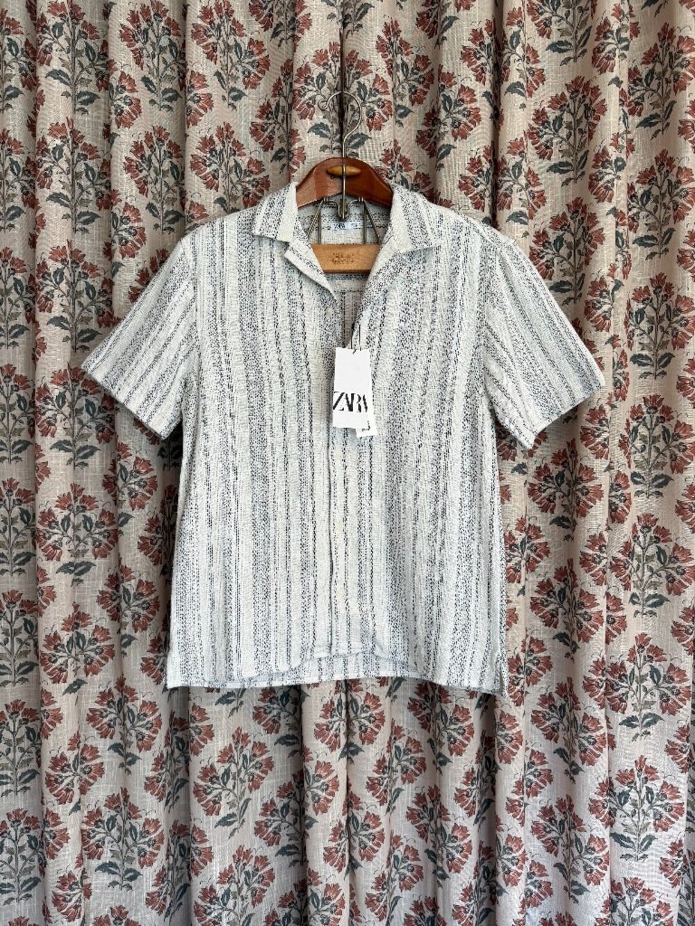 Men's Zara Striped Button Down Shirt Medium